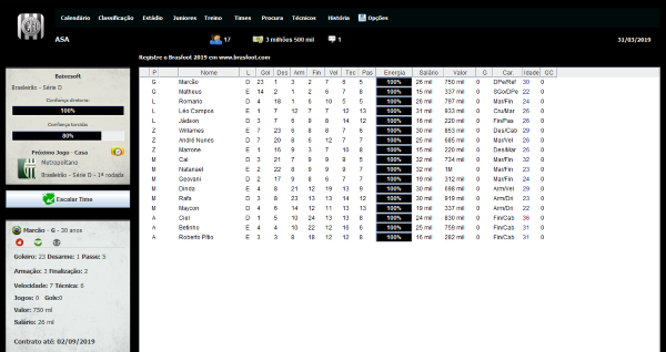 captura de tela do Brasfoot 2019