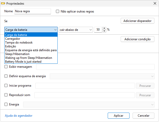 Agendador battery mode