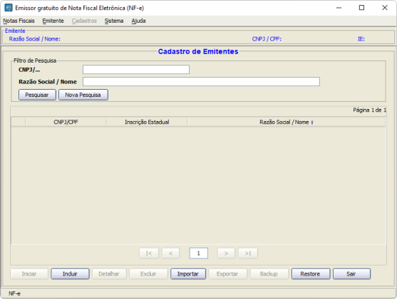 Emissor de NF e captura de tela 1 baixesoft