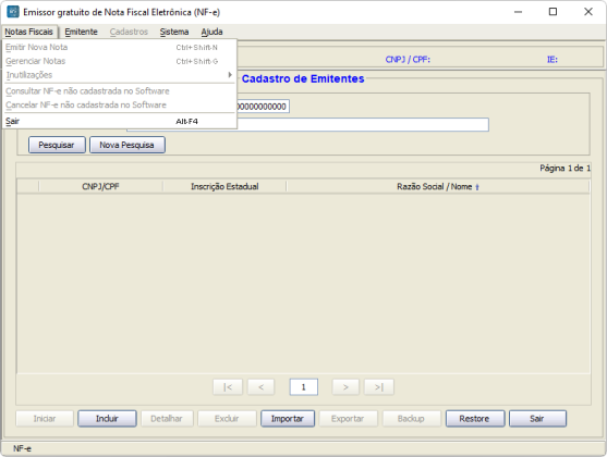 Emissor de NF e captura de tela 3 baixesoft