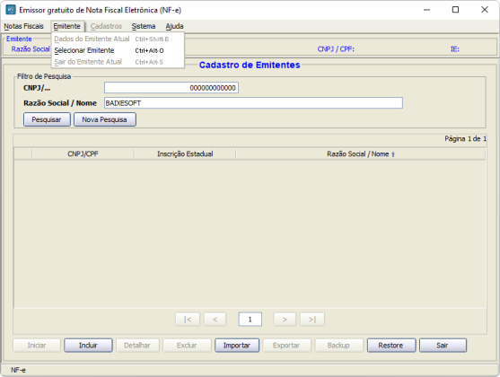 Emissor de NF e captura de tela 4 baixesoft