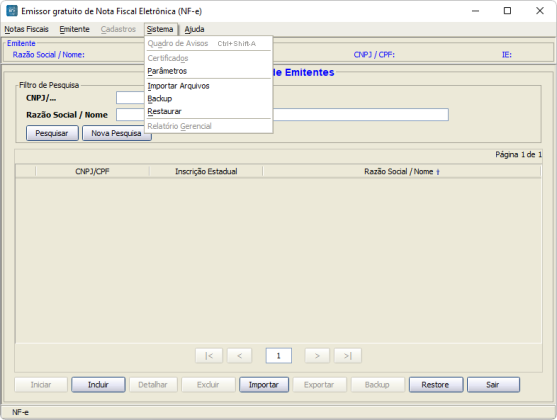 Emissor de NF e captura de tela 5 baixesoft