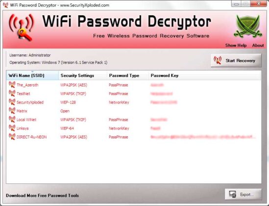 WiFi Password Decryptor captura de tela 2