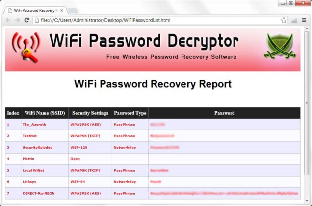 WiFi Password Decryptor captura de tela 3