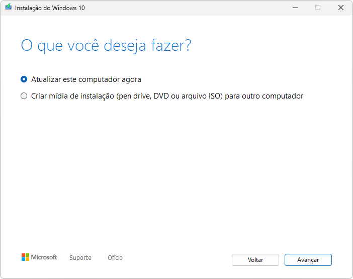 Atualizar do Windows 11 para o Windows 10