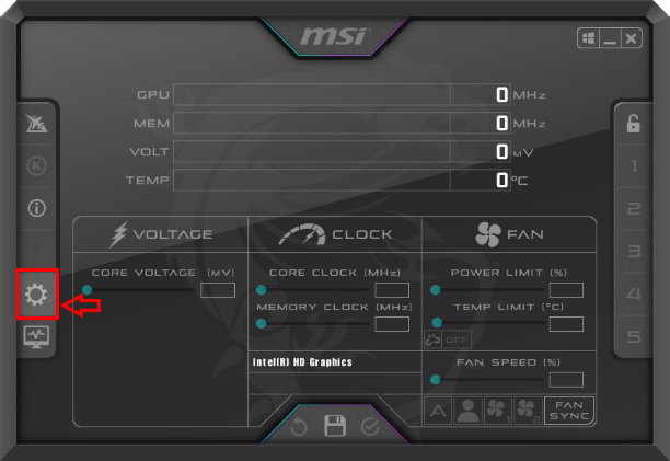 MSI Afterburner captura de tela do tutorial