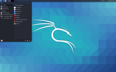 Captura de tela do Kali Linux rodando no WSL no Windows 10.