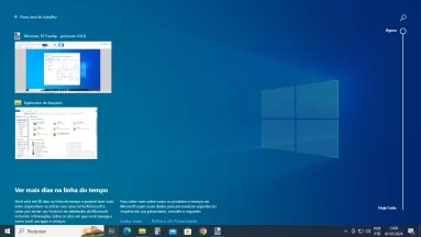Captura de tela demonstrativa que mostra a visão de tarefas do Windows 10.