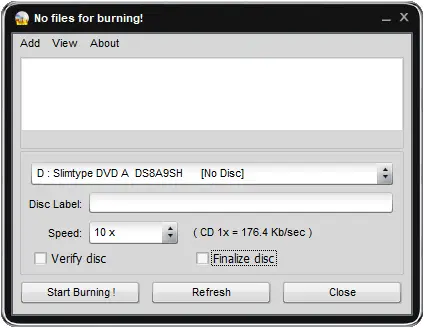 captura de tela do Easy Disc Burner