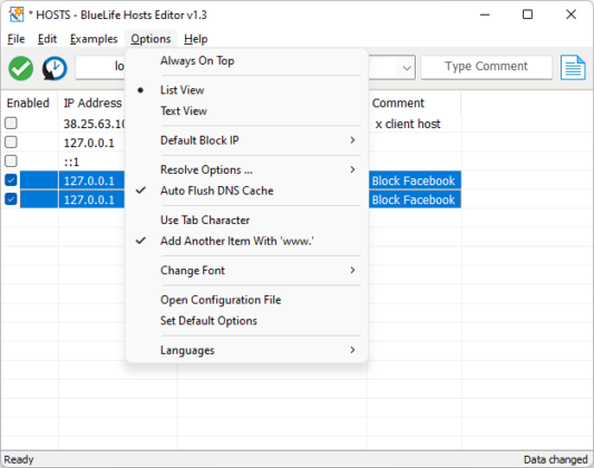 BlueLife Hosts Editor captura de tela 4 baixesoft