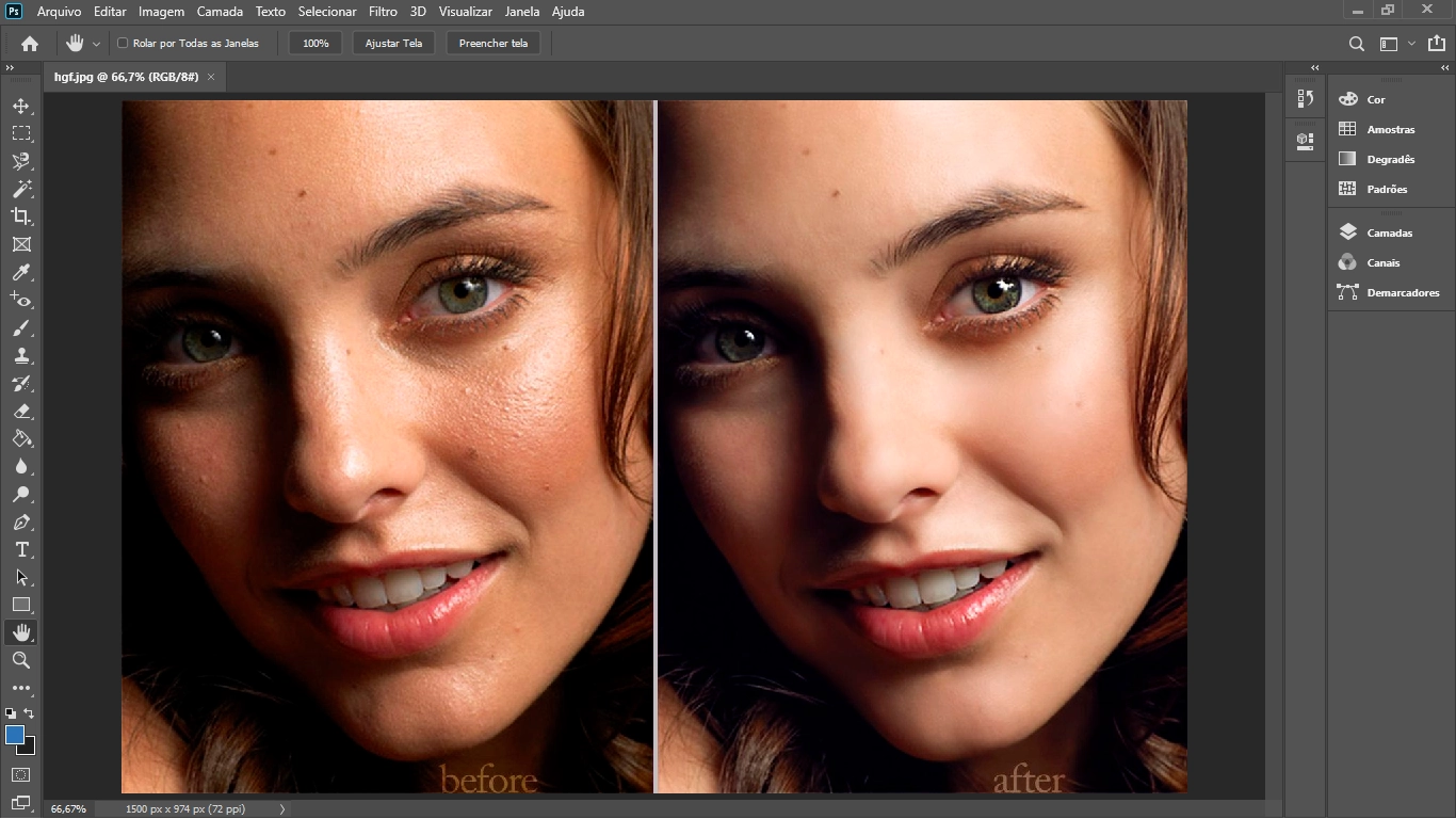 Correcao imperfeicao photoshop