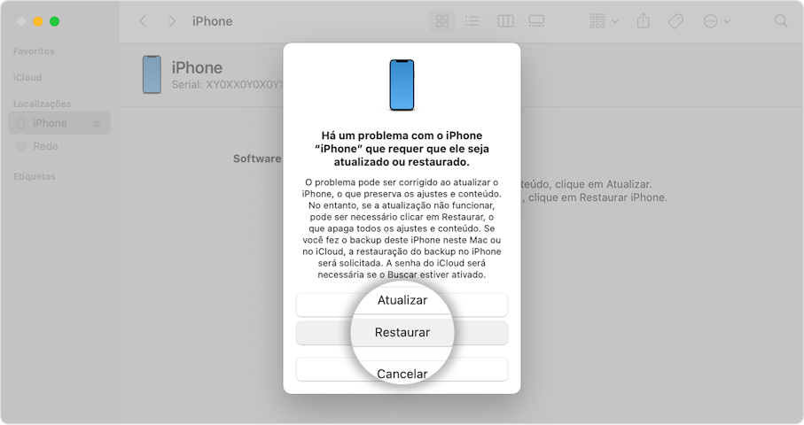 Restaurando um iphone pelo itunes