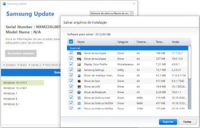 captura de tela do Samsung Update
