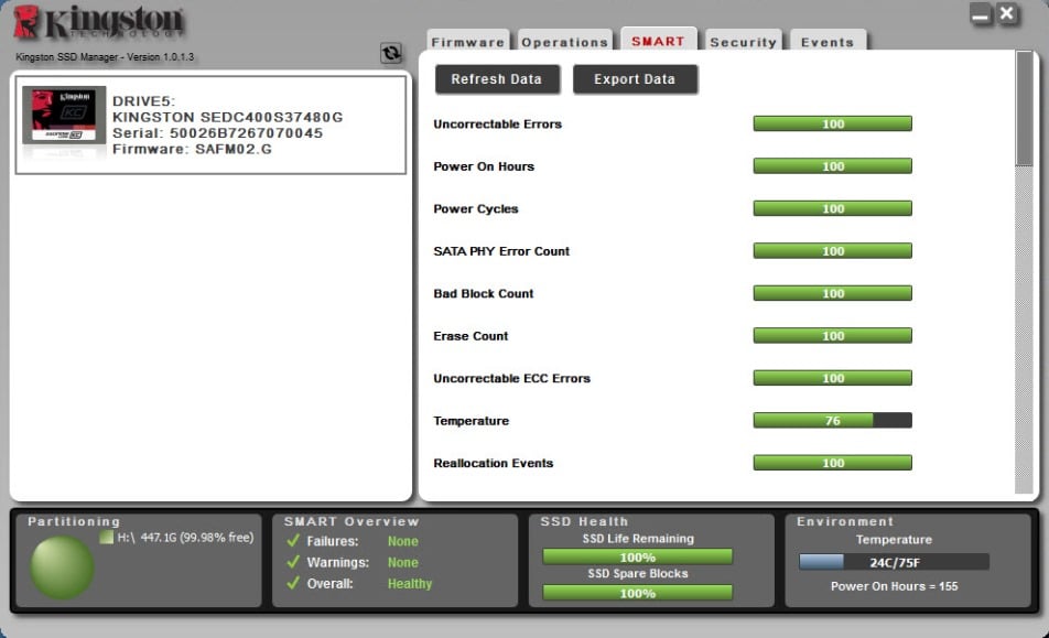 Kingston SSD Manager captura de tela 3