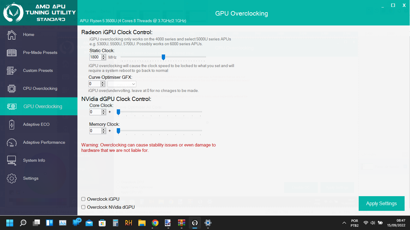 AMD APU Tuning Utility captura de tela 5