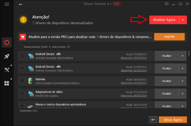 Atualizar agora driver booster