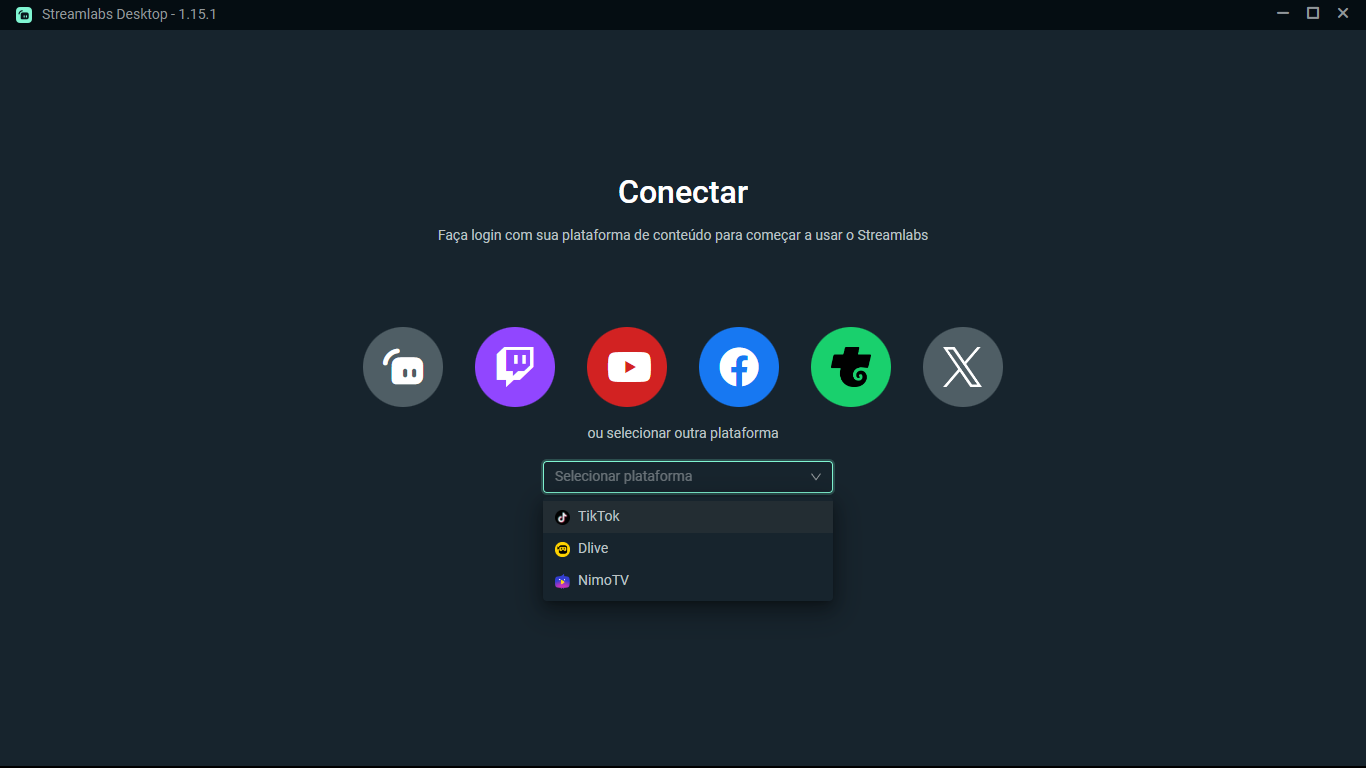 Conectar se com a sua rede streamlabs desktop