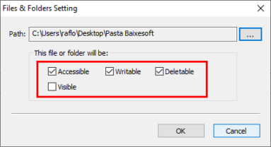 Opções de proteção Easy File Locker