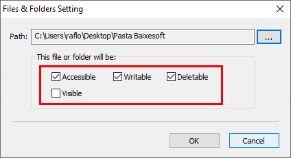 Opções de proteção Easy File Locker