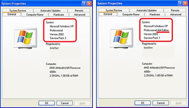 Propriedades do sistema Windows xp 32 ou 64 bits
