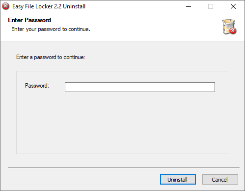 desinstalação senha easy file locker