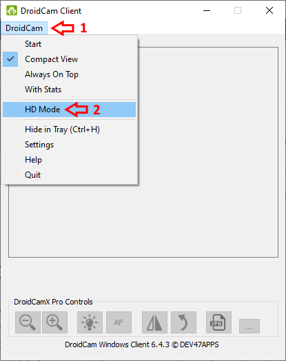 HD Mode DroidCam