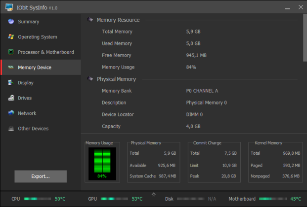 IObit SysInfo captura de tela 3 baixesoft