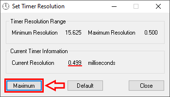 Maximum timer resolution