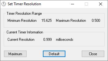 Timer resolution 1