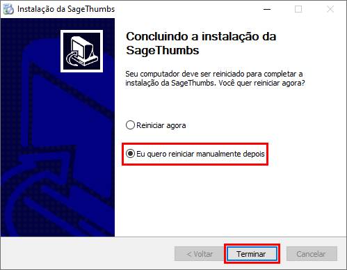 conclusão instalação sagethumbs