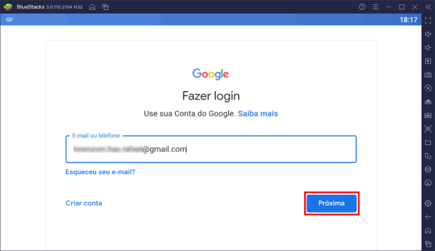 Adicionar e-mail e senha gmail playstore