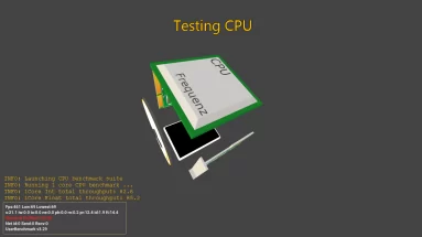 Captura de tela do userbenchmark mostrando a tela de teste de CPU.