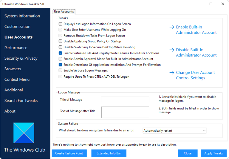 Ultimate Windows Tweaker 5 para Windows 11 Download