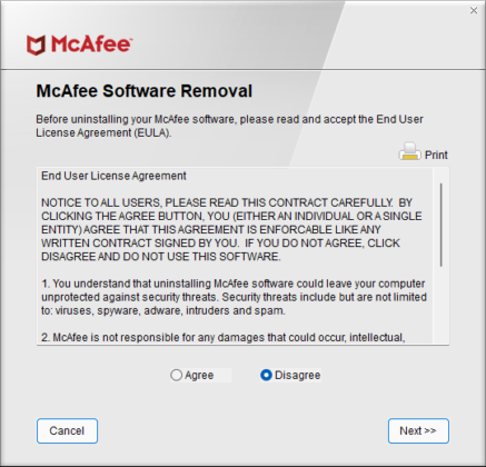 McAfee Removal Tool MCPR captura de tela 2 baixesoft