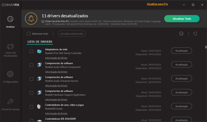 DriverFix captura de tela 2 baixesoft