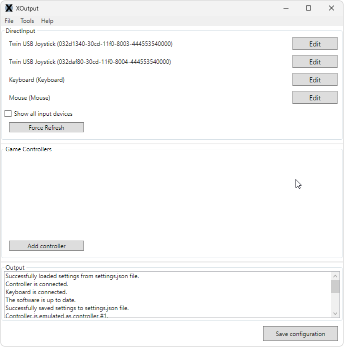 XOutput exemplo pratico 001