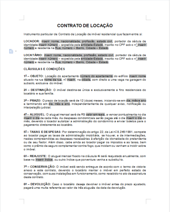 Modelo de Contrato de Locacao de Imovel Residencial pagina 1