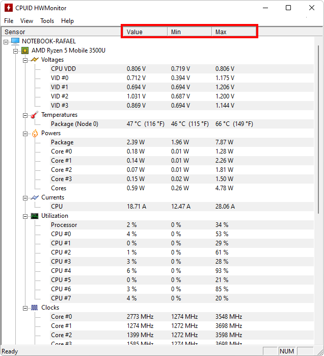 HWMonitor Portable para Windows Download Baixesoft