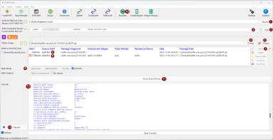 Captura de tela demonstrativa do pixelflasher em seu menu principal. A captura de tela traz exemplo de uso do programa com um dispositivo conectado em efetivo uso.