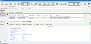 Captura de tela demonstrativa do pixelflasher em seu menu principal. A captura de tela traz exemplo de uso do programa com um dispositivo conectado em efetivo uso.