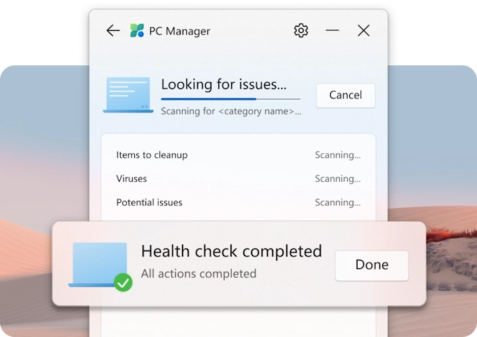 Microsoft PC Manager Health Check