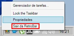 Sair da RetroBar