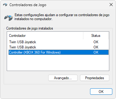 Controladores de jogo Windows