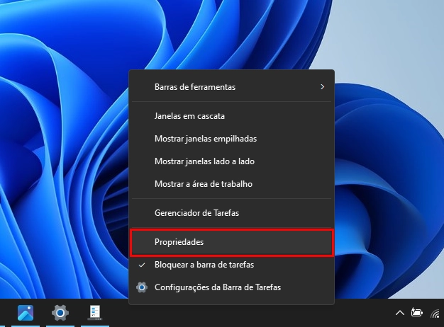 Captura de tela que destaca como adentrar ao menu "Propriedades" do explorerpatcher".