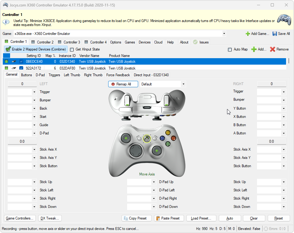 X360CE tutorial 03